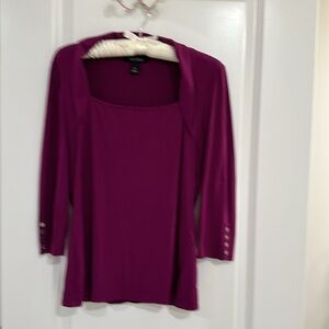 White House Black Market Cut Out Chest 3/4 length sleeve